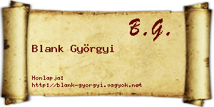 Blank Györgyi névjegykártya